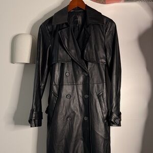 Dynamite Black Faux Leather Trench Coat